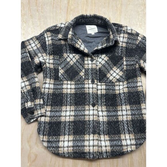 Thread & Supply Plaid Woven Shacket Button Up Brown Combo Size M- NWOT Rayon Bnd - Picture 1 of 7